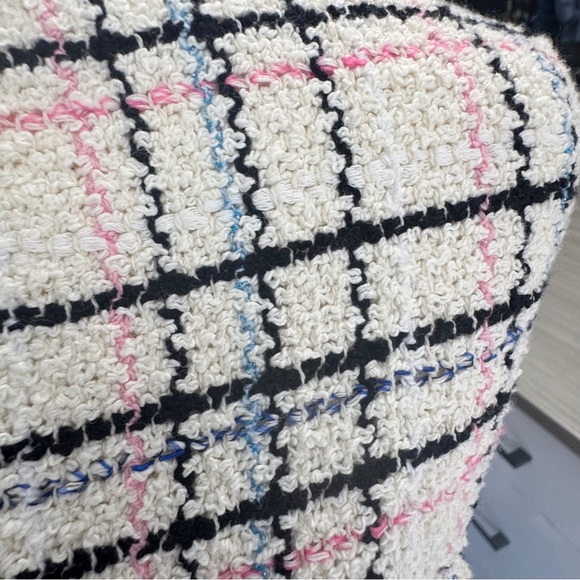 NWT Maje Paris Ecru Rainey Tweed Mini Dress With Black Belt EU 38/US Size 6 - Picture 7 of 15